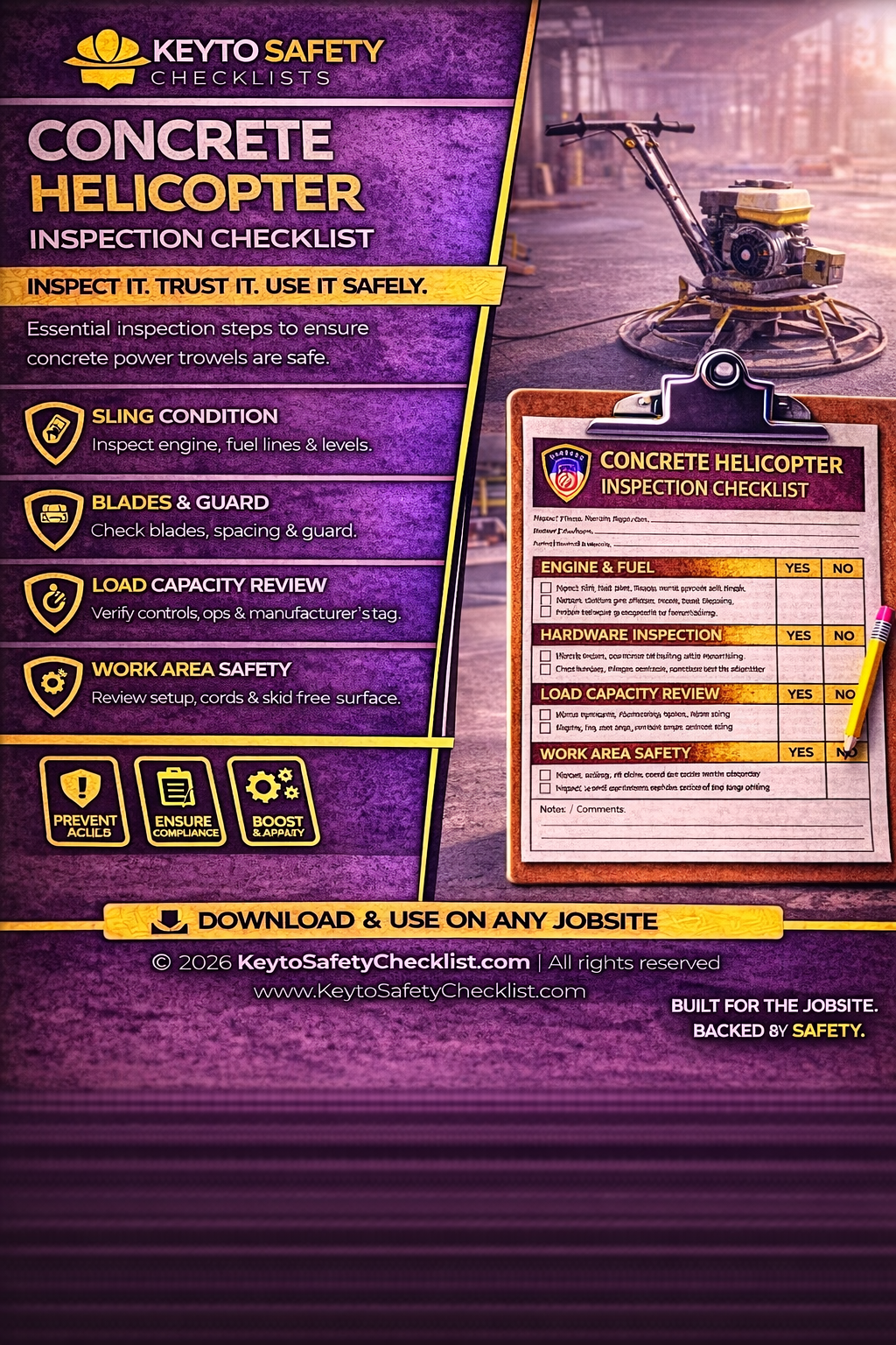 Concrete Helicopter (Power Trowel) Checklist